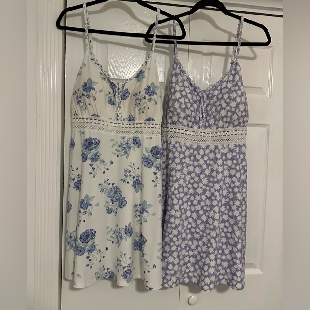 “TWO” No Boundaries Blue Floral and Purple Star Chemises